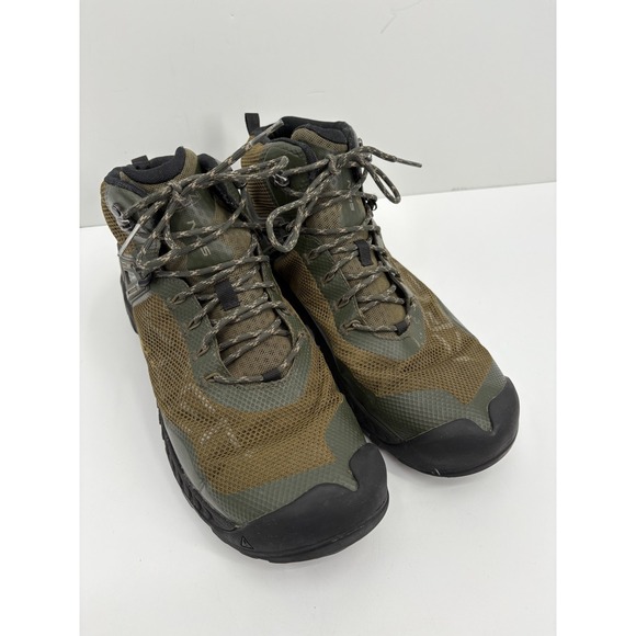 KEEN Mens Nxis Evo Green Mid Waterproof Ankle Hiking Trail Boots, Size 10.5 - Picture 2 of 11